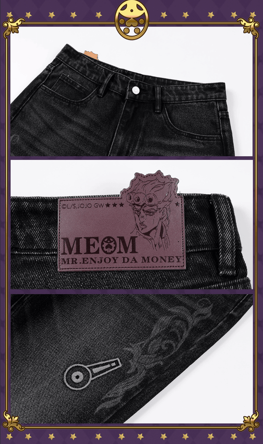 MEDM × JOJO Icon Embroidery Washed Distressed Jeans | Face 3 Face