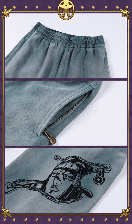 MEDM × JOJO Embroidered Print Washed Sweatpants | Face 3 Face