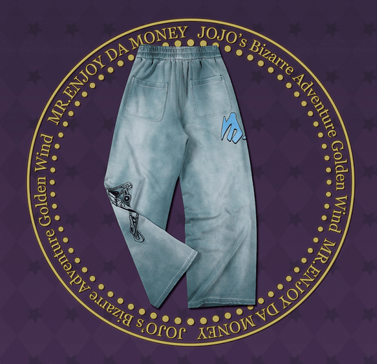 MEDM × JOJO Embroidered Print Washed Sweatpants | Face 3 Face