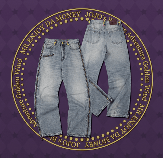 MEDM × JOJO Side Zipper Contrast Checkered Washed Jeans | Face 3 Face