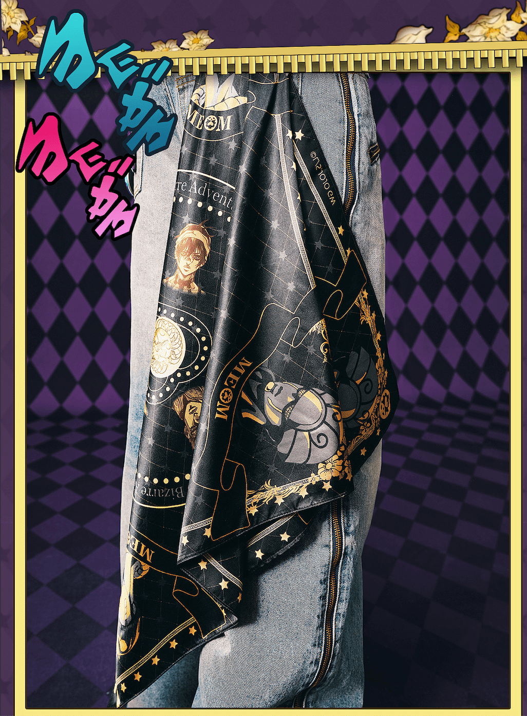 MEDM × JOJO Character Print Scarf | Face 3 Face