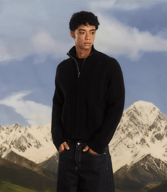 S45 Turquoise Studded Twisted Knit Zip Up Cardigan | Face 3 Face