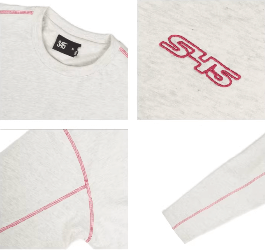 S45 Reverse Stitch Small Logo Long Sleeve Tee | Face 3 Face