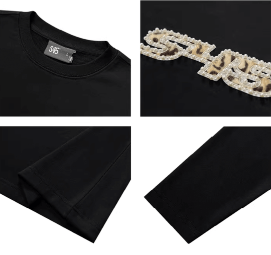 S45 Leopard Patch Pearl Logo Long Sleeve Tee | Face 3 Face