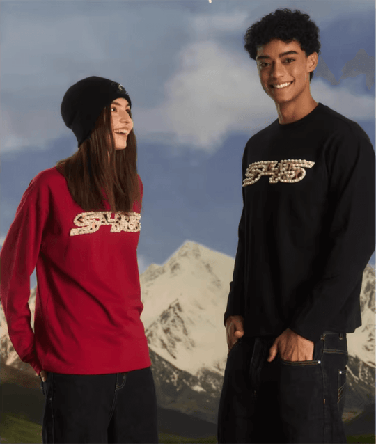 S45 Leopard Patch Pearl Logo Long Sleeve Tee | Face 3 Face