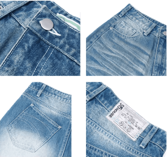 S45 Slanted Panel Curved Washed Jeans | Face 3 Face