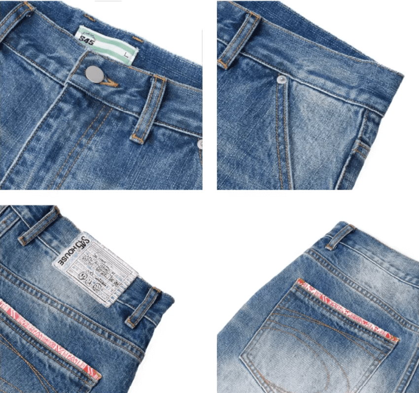 S45 Ethnic Trim Back Pocket Washed Jeans | Face 3 Face