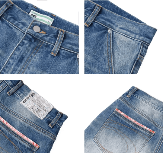 S45 Ethnic Trim Back Pocket Washed Jeans | Face 3 Face