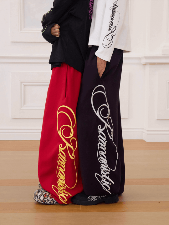 KARMANISTIC Original Embroidery Baggy Jogger Sweatpants | Face 3 Face