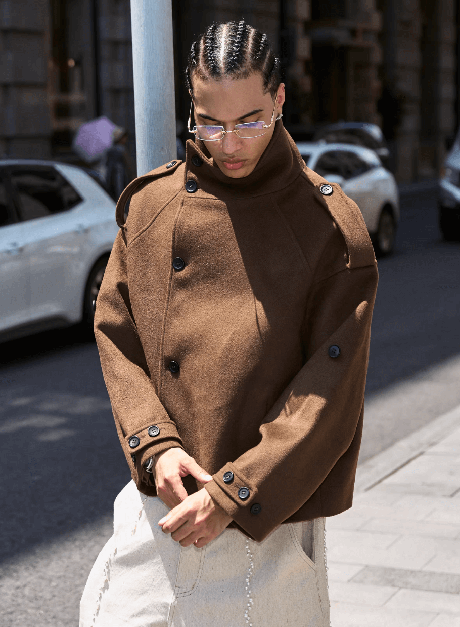 STEEPC Pure Wool Mid Length Coat | Face 3 Face