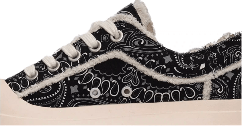 1807 INF-008 Gothic Lace Up Canvas Paisley Chunky Sneakers | Face 3 Face