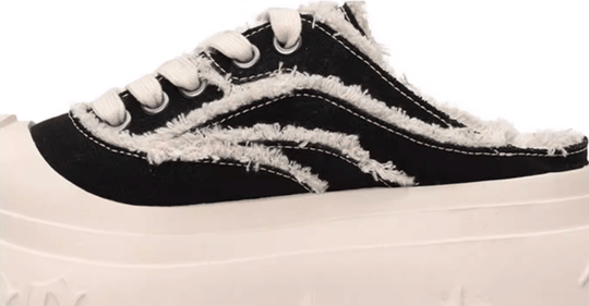 1807 INF-008 Gothic Lace Up Canvas Chunky Half Sneakers | Face 3 Face