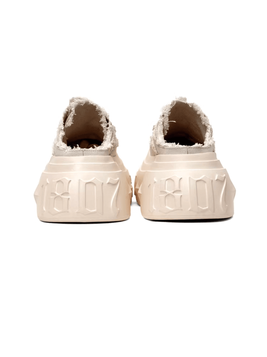 1807 INF-008 Gothic Lace Up Canvas Chunky Half Sneakers | Face 3 Face