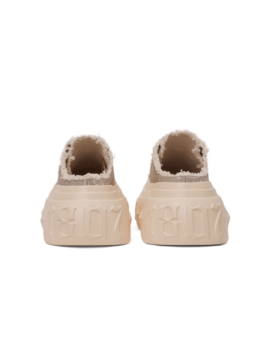 1807 INF-008 Gothic Lace Up Canvas Paisley Chunky Half Sneakers | Face 3 Face