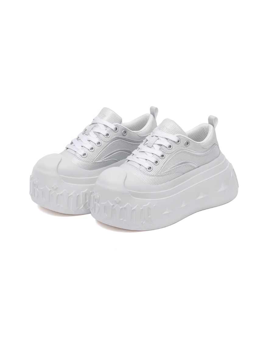 1807 INF-008 Gothic Lace Up Microfiber Leather Chunky Sneakers | Face 3 Face