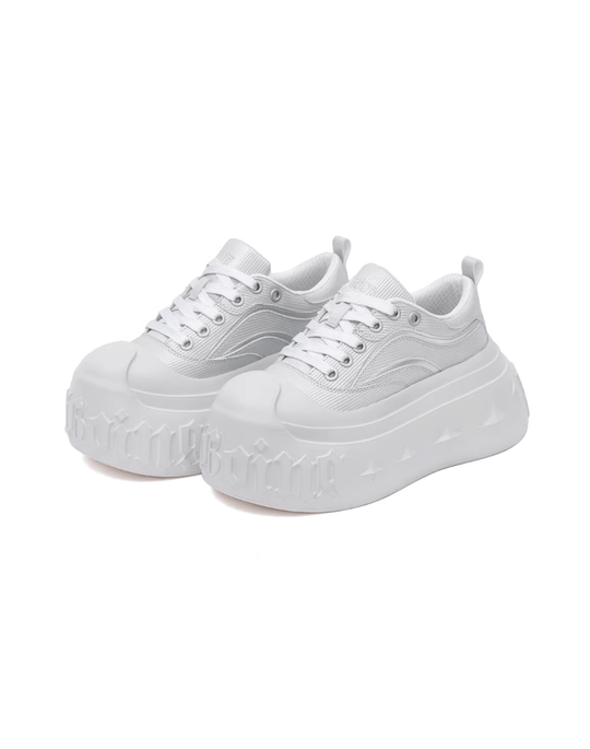 1807 INF-008 Gothic Lace Up Microfiber Leather Chunky Sneakers | Face 3 Face