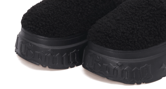 1807 INF-010 Gothic Black Teddy Chunky Platform Clogs | Face 3 Face