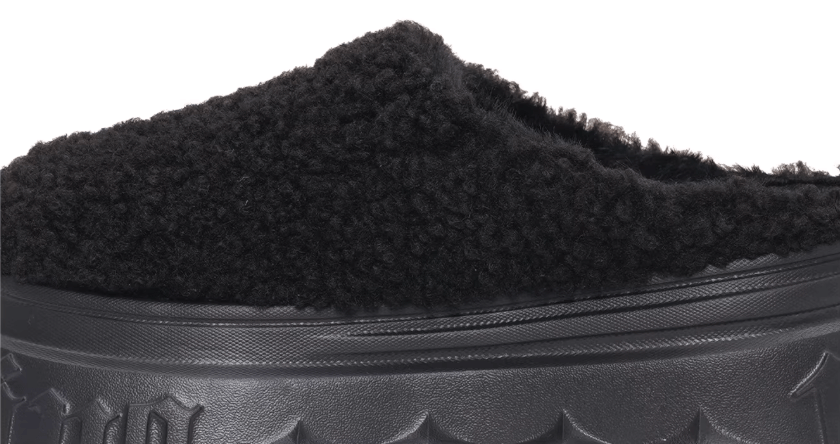 1807 INF-010 Gothic Black Teddy Chunky Platform Clogs | Face 3 Face