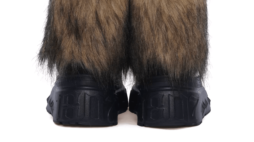 1807 INF-010 Gothic Chunky Platform Faux Fur Trim Shearling Boots | Face 3 Face