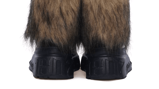 1807 INF-010 Gothic Chunky Platform Faux Fur Trim Shearling Boots | Face 3 Face