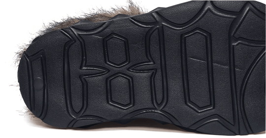 1807 INF-010 Gothic Chunky Platform Faux Fur Trim Shearling Boots | Face 3 Face