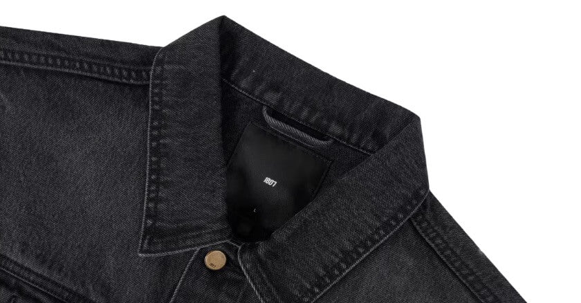 1807 Cat Whiskers Washed Black Denim Jacket | Face 3 Face