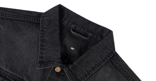 1807 Cat Whiskers Washed Black Denim Jacket | Face 3 Face
