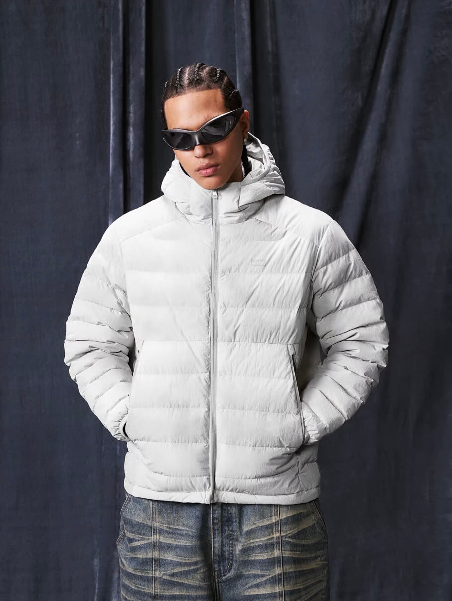 1807 Washed Fade Nylon Lightweight Down Jacket | Face 3 Face