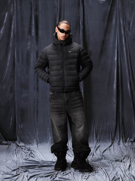 1807 Washed Fade Nylon Lightweight Down Jacket | Face 3 Face