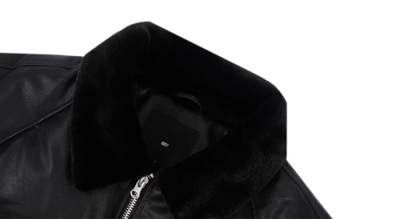1807 Fur Collar PU Leather Down Jacket | Face 3 Face