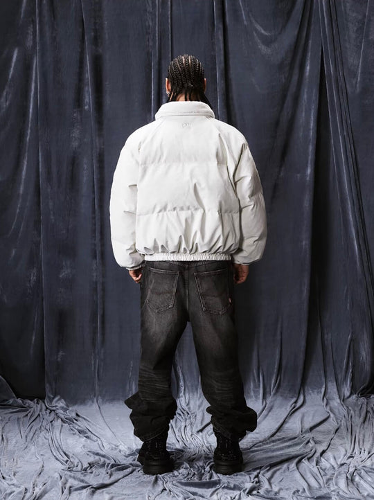 1807 Fur Collar PU Leather Down Jacket | Face 3 Face