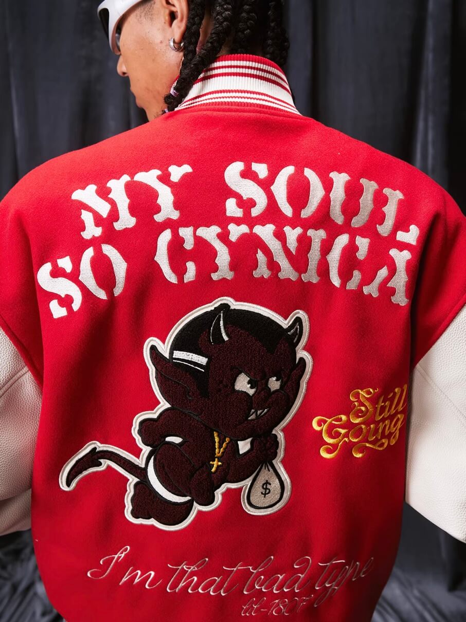 1807 Devil Angel Varsity Jacket | Face 3 Face