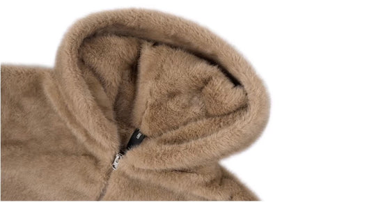 1807 Eco Faux Mink Fur Hooded Jacket | Face 3 Face