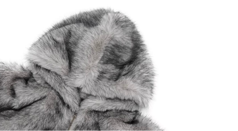 1807 Eco Faux Fur Digital Print Hooded Jacket | Face 3 Face