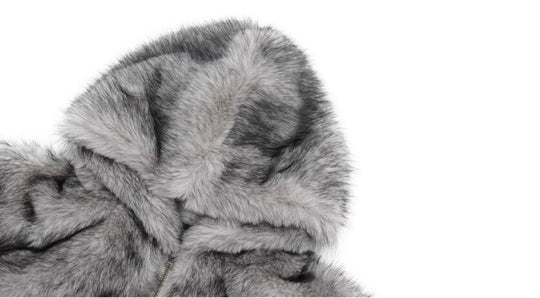 1807 Eco Faux Fur Digital Print Hooded Jacket | Face 3 Face