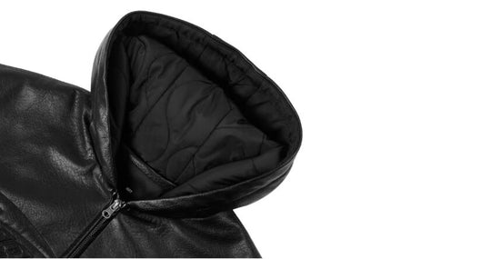 1807 Racing PU Leather Hooded Bomber Jacket | Face 3 Face