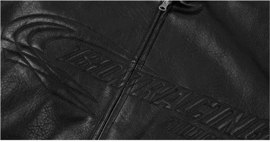 1807 Racing PU Leather Hooded Bomber Jacket | Face 3 Face