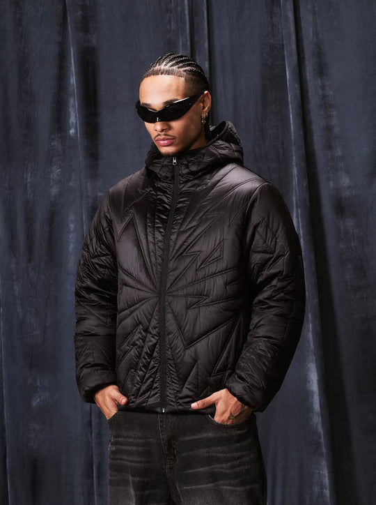 1807 Lightning Hooded Down Jacket | Face 3 Face