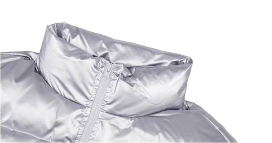1807 Glossy Silver Down Jacket | Face 3 Face
