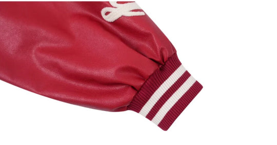 1807 PU Leather Patchwork Varsity Jacket | Face 3 Face