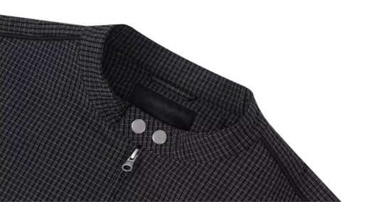 1807 Textured Plaid Track Jacket | Face 3 Face