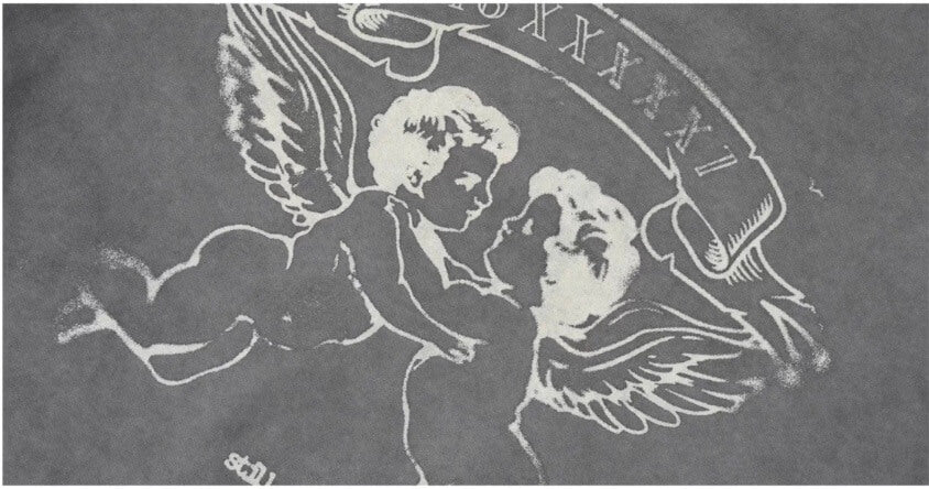 1807 Angel Printed Washed Ash Hoodie | Face 3 Face