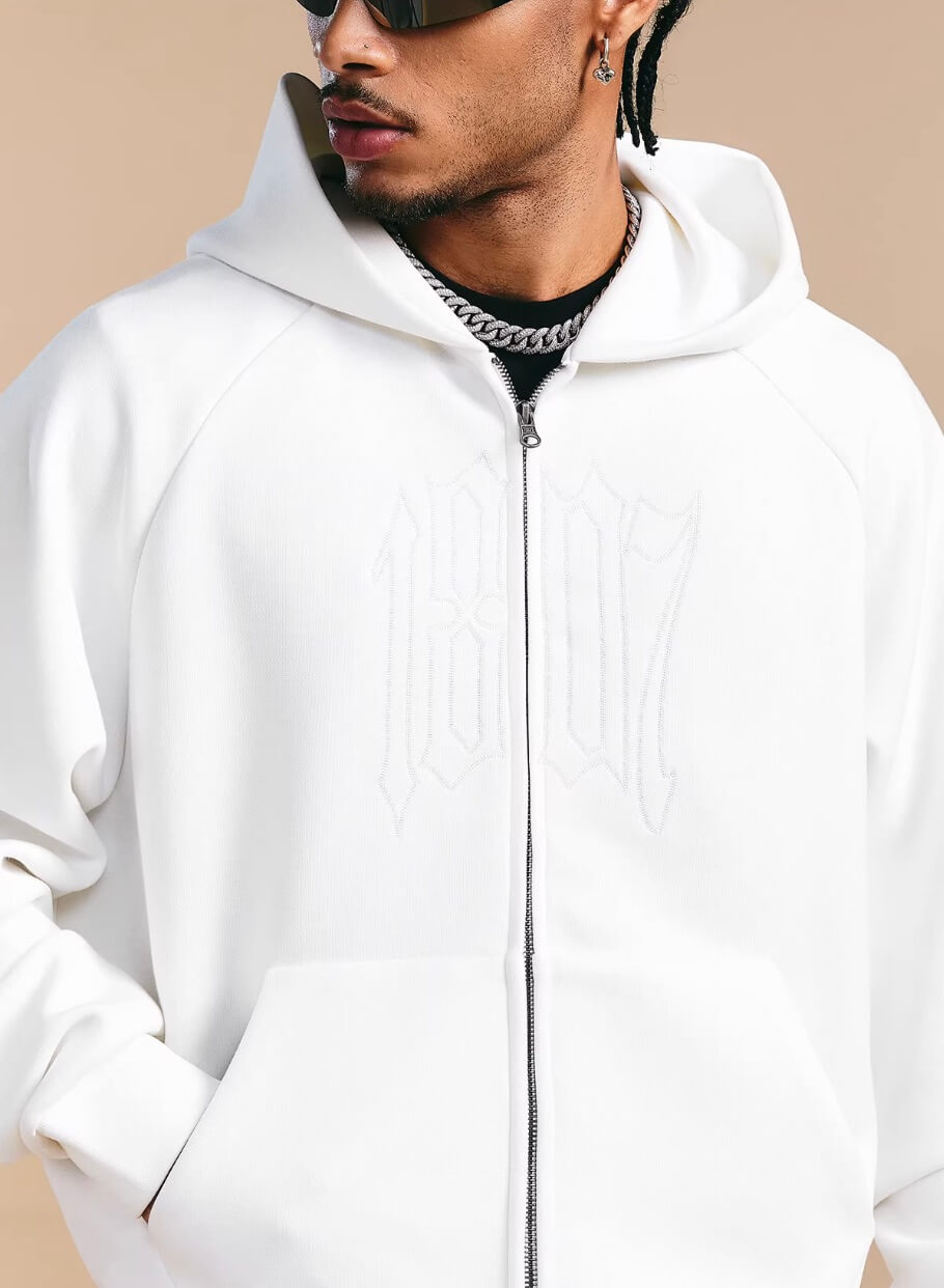 1807 Chain Stitched Logo Zip Up Hoodie | Face 3 Face