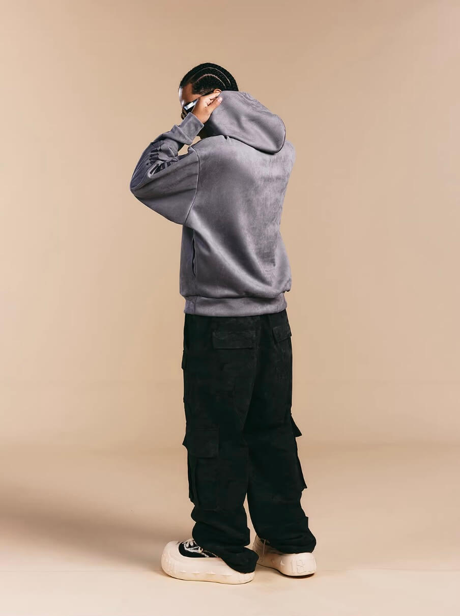 1807 Gothic Burnout Suede Hoodie | Face 3 Face