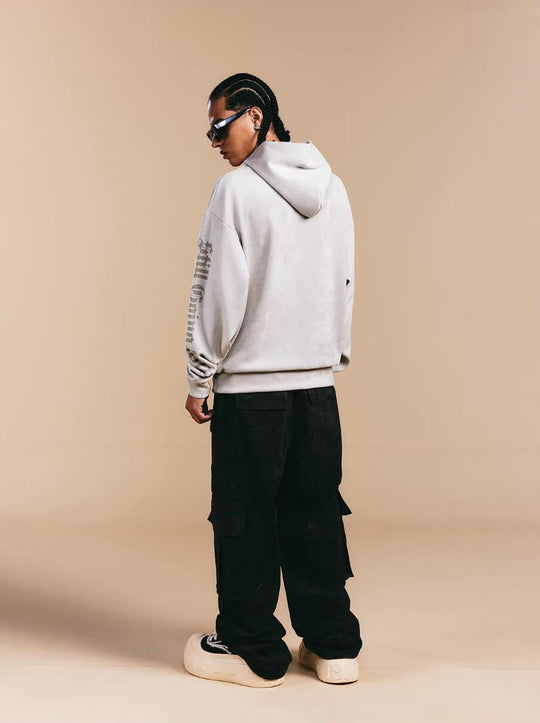 1807 Gothic Burnout Suede Hoodie | Face 3 Face