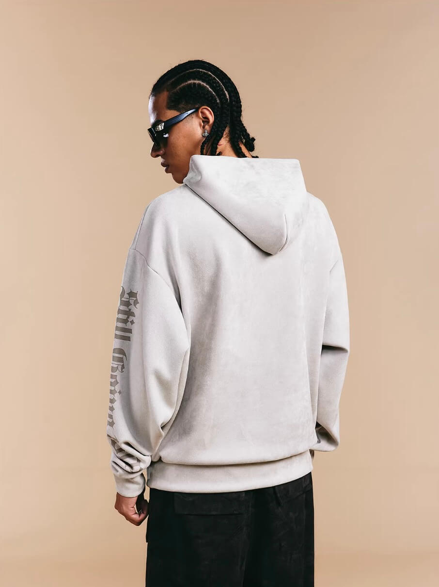 1807 Gothic Burnout Suede Hoodie | Face 3 Face