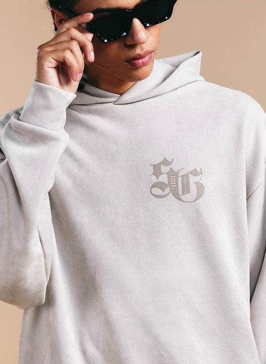 1807 Gothic Burnout Suede Hoodie | Face 3 Face