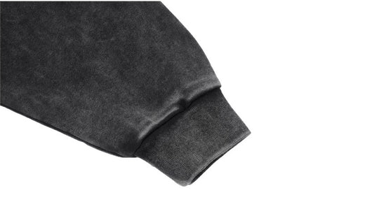 1807 Faux Fur Hood Trim Washed Zip Up Hoodie | Face 3 Face