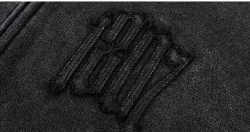 1807 Faux Fur Hood Trim Washed Zip Up Hoodie | Face 3 Face