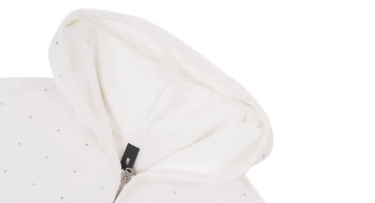 1807 Rhinestone Embellished Zip Up Hoodie | Face 3 Face